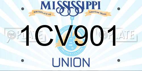 1CV901 Mississippi License Plate