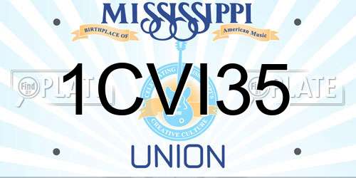 1CVI35 Mississippi License Plate