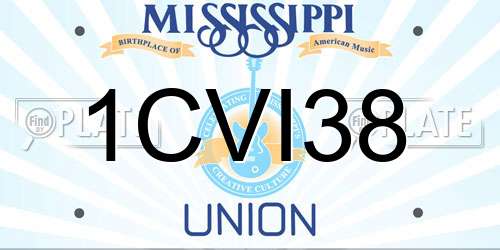 1CVI38 Mississippi License Plate