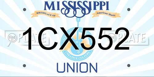 1CX552 Mississippi License Plate