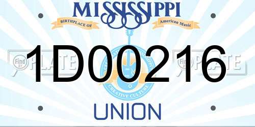 1D00216 Mississippi License Plate