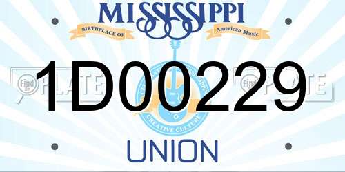 1D00229 Mississippi License Plate