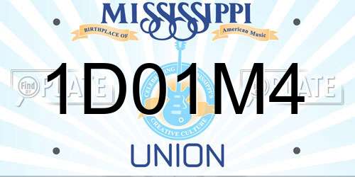 1D01M4 Mississippi License Plate