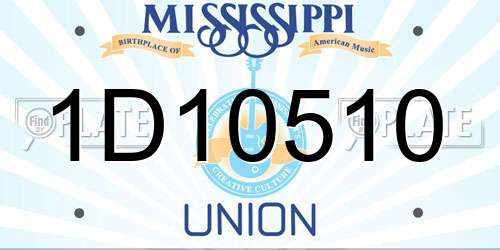 1D10510 Mississippi License Plate