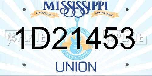 1D21453 Mississippi License Plate