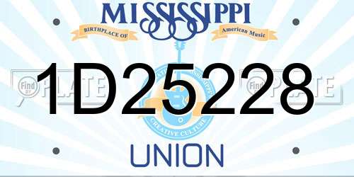 1D25228 Mississippi License Plate