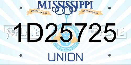 1D25725 Mississippi License Plate