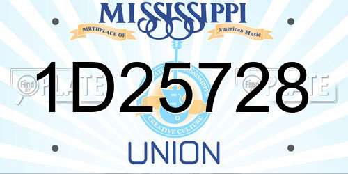 1D25728 Mississippi License Plate