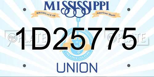 1D25775 Mississippi License Plate
