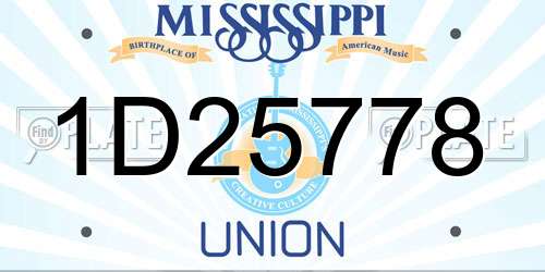 1D25778 Mississippi License Plate