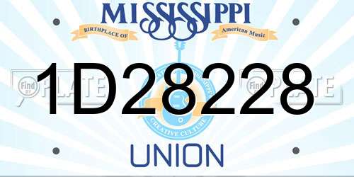 1D28228 Mississippi License Plate
