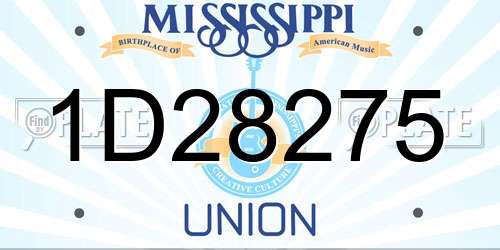 1D28275 Mississippi License Plate