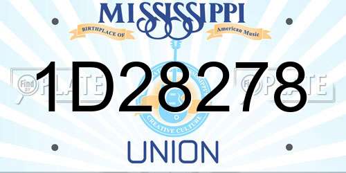 1D28278 Mississippi License Plate