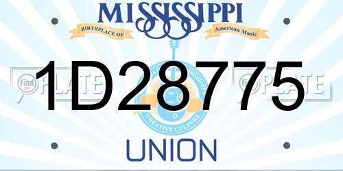 1D28775 Mississippi License Plate