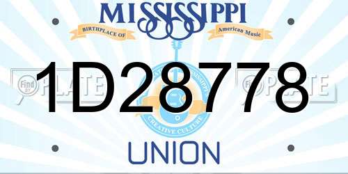 1D28778 Mississippi License Plate