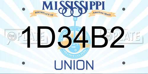 1D34B2 Mississippi License Plate
