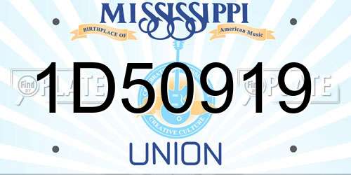 1D50919 Mississippi License Plate