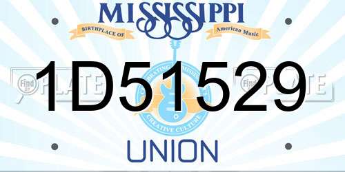 1D51529 Mississippi License Plate
