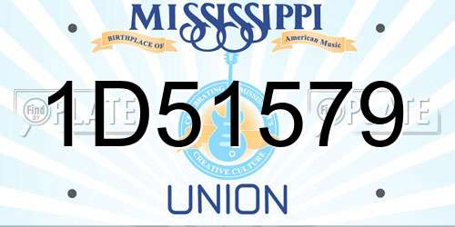 1D51579 Mississippi License Plate