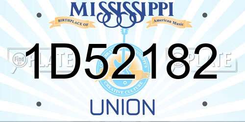 1D52182 Mississippi License Plate