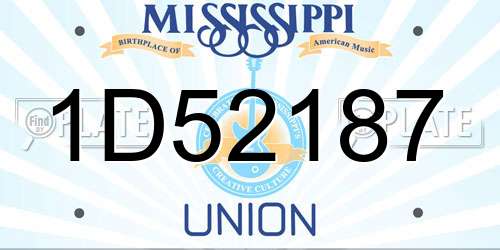 1D52187 Mississippi License Plate