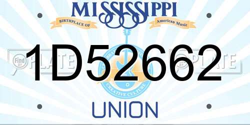 1D52662 Mississippi License Plate