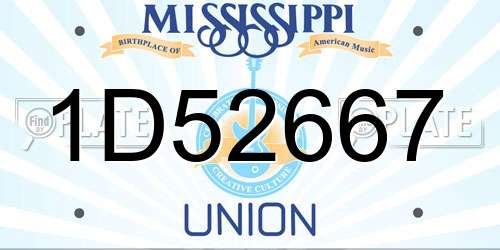 1D52667 Mississippi License Plate