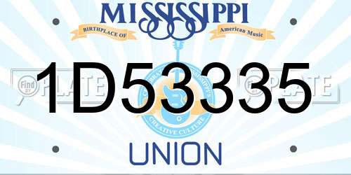 1D53335 Mississippi License Plate