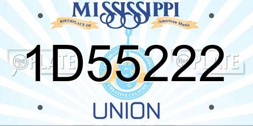 1D55222 Mississippi License Plate