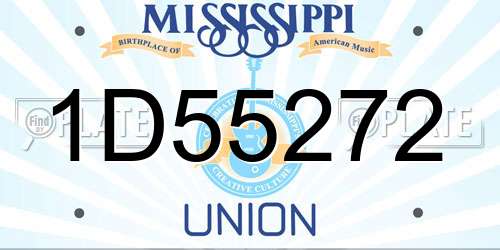 1D55272 Mississippi License Plate