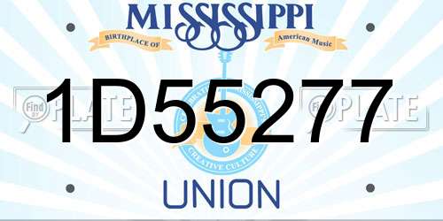 1D55277 Mississippi License Plate