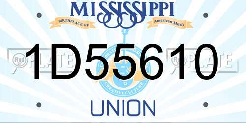 1D55610 Mississippi License Plate