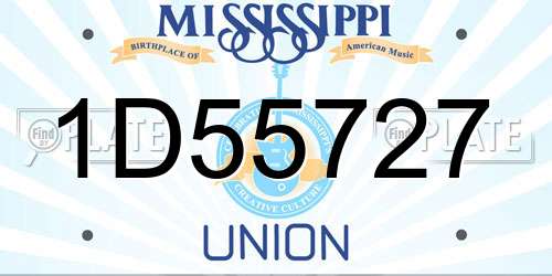 1D55727 Mississippi License Plate