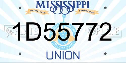 1D55772 Mississippi License Plate