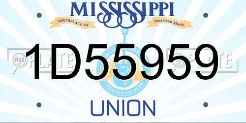 1D55959 Mississippi License Plate