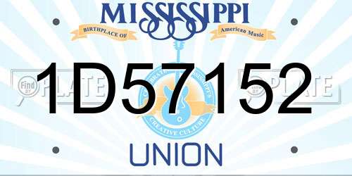 1D57152 Mississippi License Plate