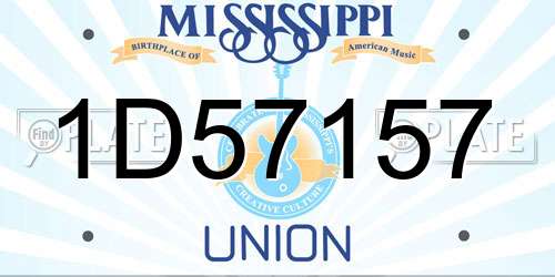 1D57157 Mississippi License Plate