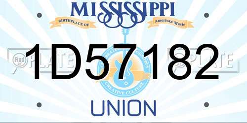 1D57182 Mississippi License Plate