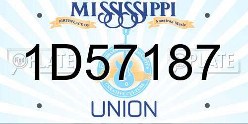 1D57187 Mississippi License Plate