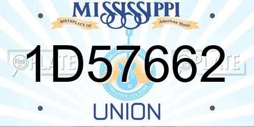 1D57662 Mississippi License Plate
