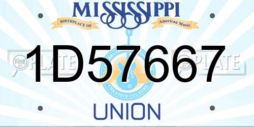 1D57667 Mississippi License Plate