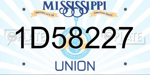 1D58227 Mississippi License Plate