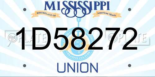 1D58272 Mississippi License Plate