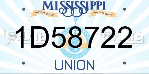 1D58722 Mississippi License Plate