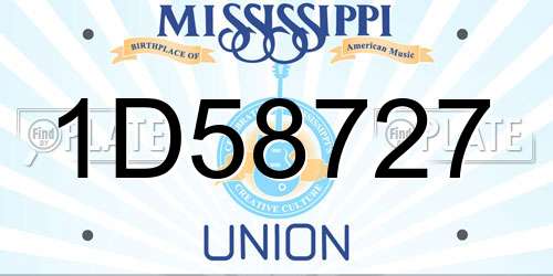1D58727 Mississippi License Plate