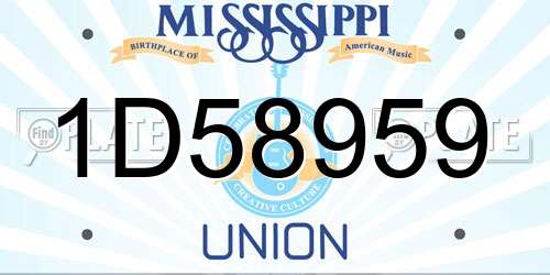 1D58959 Mississippi License Plate
