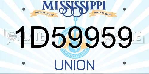 1D59959 Mississippi License Plate