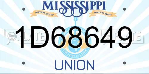 1D68649 Mississippi License Plate
