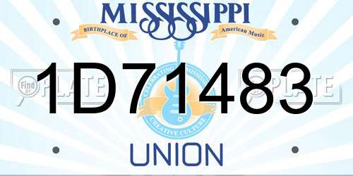 1D71483 Mississippi License Plate