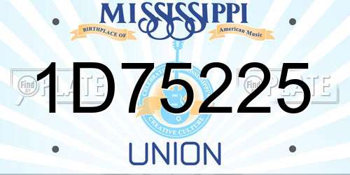 1D75225 Mississippi License Plate